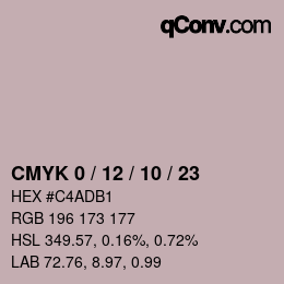 Color code: CMYK 0 / 12 / 10 / 23 | qconv.com