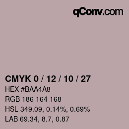 Color code: CMYK 0 / 12 / 10 / 27 | qconv.com