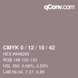 颜色代码: CMYK 0 / 12 / 10 / 42 | qconv.com