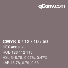Color code: CMYK 0 / 12 / 10 / 50 | qconv.com