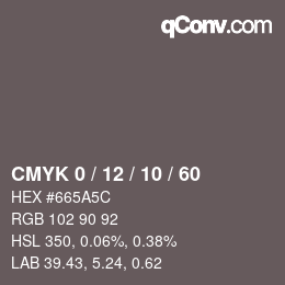 Color code: CMYK 0 / 12 / 10 / 60 | qconv.com