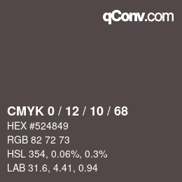 Color code: CMYK 0 / 12 / 10 / 68 | qconv.com