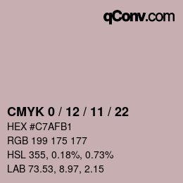 Color code: CMYK 0 / 12 / 11 / 22 | qconv.com