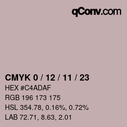 Color code: CMYK 0 / 12 / 11 / 23 | qconv.com