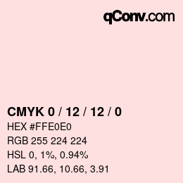 カラーコード: CMYK 0 / 12 / 12 / 0 | qconv.com