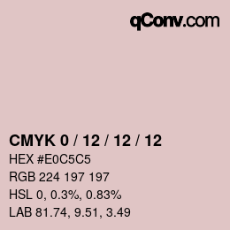 カラーコード: CMYK 0 / 12 / 12 / 12 | qconv.com