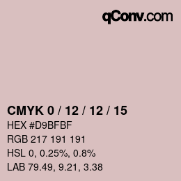 カラーコード: CMYK 0 / 12 / 12 / 15 | qconv.com
