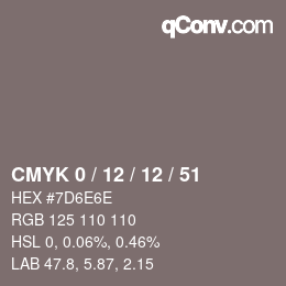 Color code: CMYK 0 / 12 / 12 / 51 | qconv.com