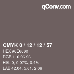 Color code: CMYK 0 / 12 / 12 / 57 | qconv.com
