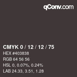 Color code: CMYK 0 / 12 / 12 / 75 | qconv.com