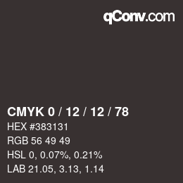 Código de color: CMYK 0 / 12 / 12 / 78 | qconv.com