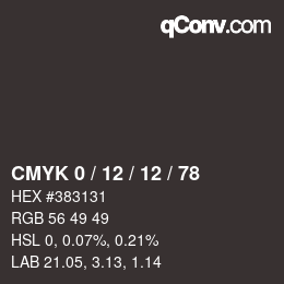 颜色代码: CMYK 0 / 12 / 12 / 78 | qconv.com
