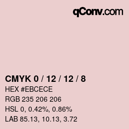 カラーコード: CMYK 0 / 12 / 12 / 8 | qconv.com