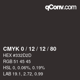 Color code: CMYK 0 / 12 / 12 / 80 | qconv.com