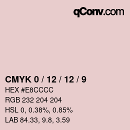 カラーコード: CMYK 0 / 12 / 12 / 9 | qconv.com