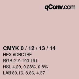 カラーコード: CMYK 0 / 12 / 13 / 14 | qconv.com