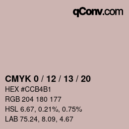 カラーコード: CMYK 0 / 12 / 13 / 20 | qconv.com