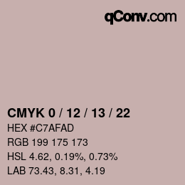 カラーコード: CMYK 0 / 12 / 13 / 22 | qconv.com