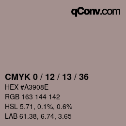カラーコード: CMYK 0 / 12 / 13 / 36 | qconv.com