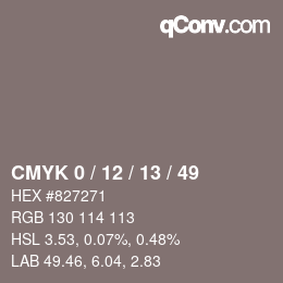 Código de color: CMYK 0 / 12 / 13 / 49 | qconv.com