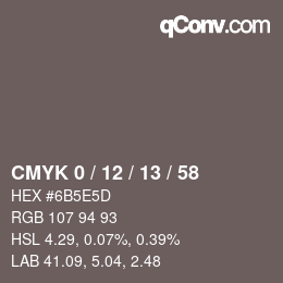 Color code: CMYK 0 / 12 / 13 / 58 | qconv.com