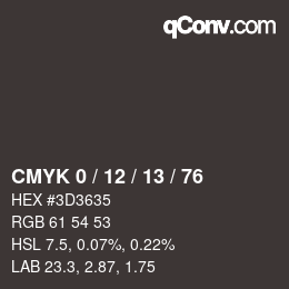 Color code: CMYK 0 / 12 / 13 / 76 | qconv.com