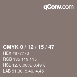 Color code: CMYK 0 / 12 / 15 / 47 | qconv.com