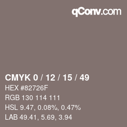 Color code: CMYK 0 / 12 / 15 / 49 | qconv.com