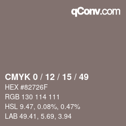 Color code: CMYK 0 / 12 / 15 / 49 | qconv.com