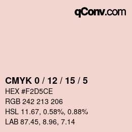 颜色代码: CMYK 0 / 12 / 15 / 5 | qconv.com