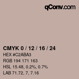 カラーコード: CMYK 0 / 12 / 16 / 24 | qconv.com