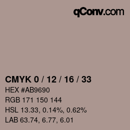 カラーコード: CMYK 0 / 12 / 16 / 33 | qconv.com