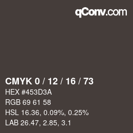 颜色代码: CMYK 0 / 12 / 16 / 73 | qconv.com