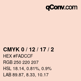 Color code: CMYK 0 / 12 / 17 / 2 | qconv.com