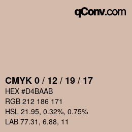 カラーコード: CMYK 0 / 12 / 19 / 17 | qconv.com
