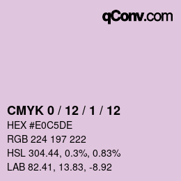 カラーコード: CMYK 0 / 12 / 1 / 12 | qconv.com