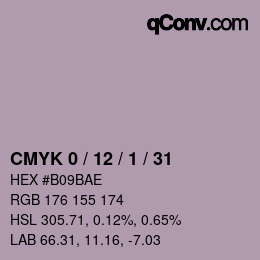カラーコード: CMYK 0 / 12 / 1 / 31 | qconv.com
