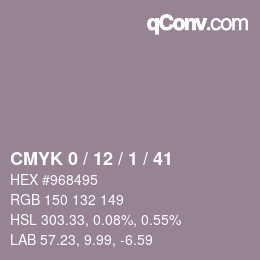 カラーコード: CMYK 0 / 12 / 1 / 41 | qconv.com