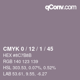 Color code: CMYK 0 / 12 / 1 / 45 | qconv.com