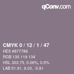 Color code: CMYK 0 / 12 / 1 / 47 | qconv.com