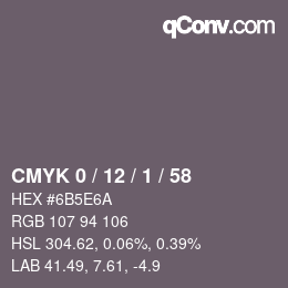 Color code: CMYK 0 / 12 / 1 / 58 | qconv.com