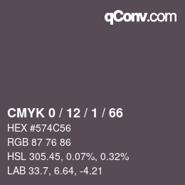 Color code: CMYK 0 / 12 / 1 / 66 | qconv.com
