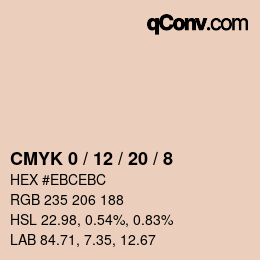 カラーコード: CMYK 0 / 12 / 20 / 8 | qconv.com