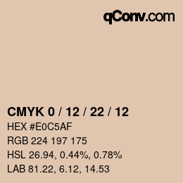 Color code: CMYK 0 / 12 / 22 / 12 | qconv.com