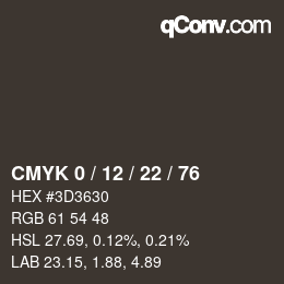 Color code: CMYK 0 / 12 / 22 / 76 | qconv.com