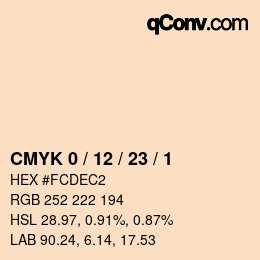 颜色代码: CMYK 0 / 12 / 23 / 1 | qconv.com