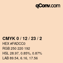 颜色代码: CMYK 0 / 12 / 23 / 2 | qconv.com