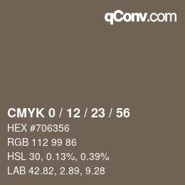 Color code: CMYK 0 / 12 / 23 / 56 | qconv.com