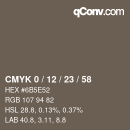 Color code: CMYK 0 / 12 / 23 / 58 | qconv.com