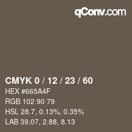颜色代码: CMYK 0 / 12 / 23 / 60 | qconv.com